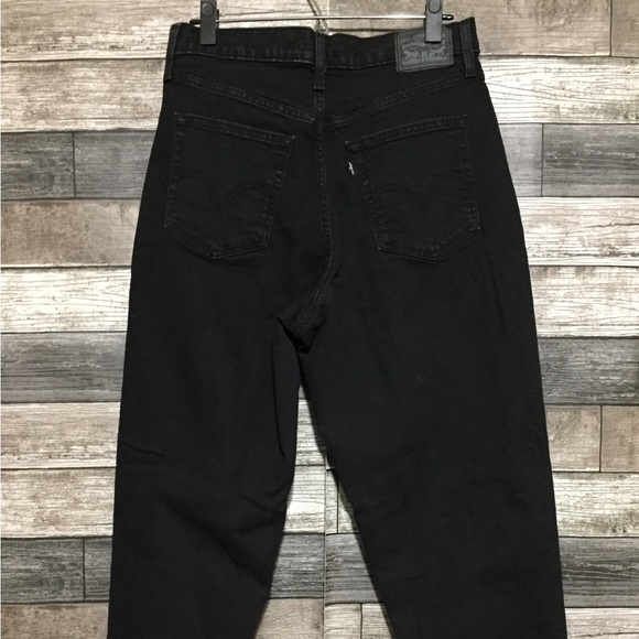 Levi’s High Waisted Mom Jeans Women’s 31x29 Washed Black Denim Stretch - Picture 7 of 10